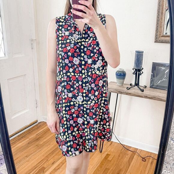 Equipment Femme Janna Silk Dress Floral Grid S - Picture 1 of 10